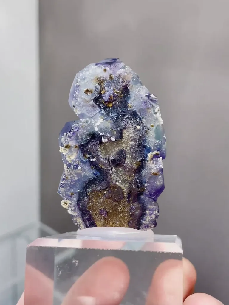 Natural Purple Phantom Fluorite comes from Yindu,Inner Mongolia 30*15*50MM - image 6