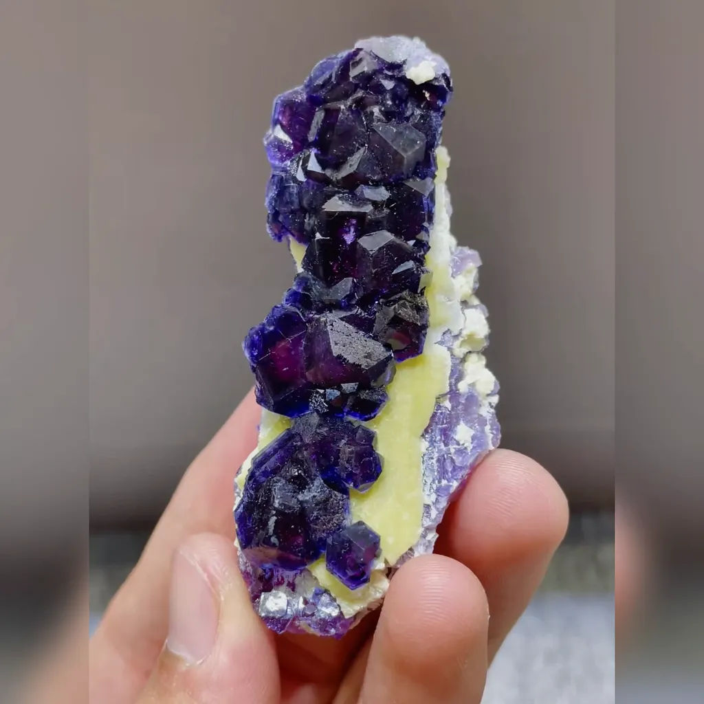Natural Purple Phantom Fluorite comes from Yindu,Inner Mongolia 30*75*15MM - image 2