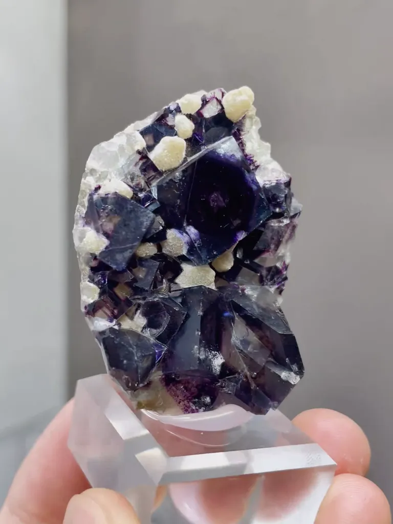 Natural Purple Phantom Fluorite comes from Yindu,Inner Mongolia 35*10*40MM - image 3