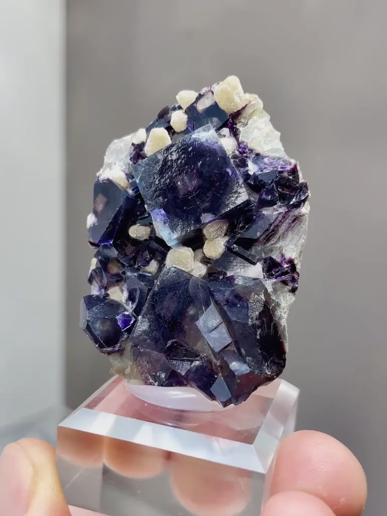 Natural Purple Phantom Fluorite comes from Yindu,Inner Mongolia 35*10*40MM - image 2