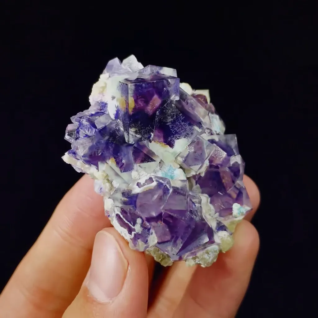 Natural Purple Phantom Fluorite comes from Yindu,Inner Mongolia 40*50*20MM - image 3