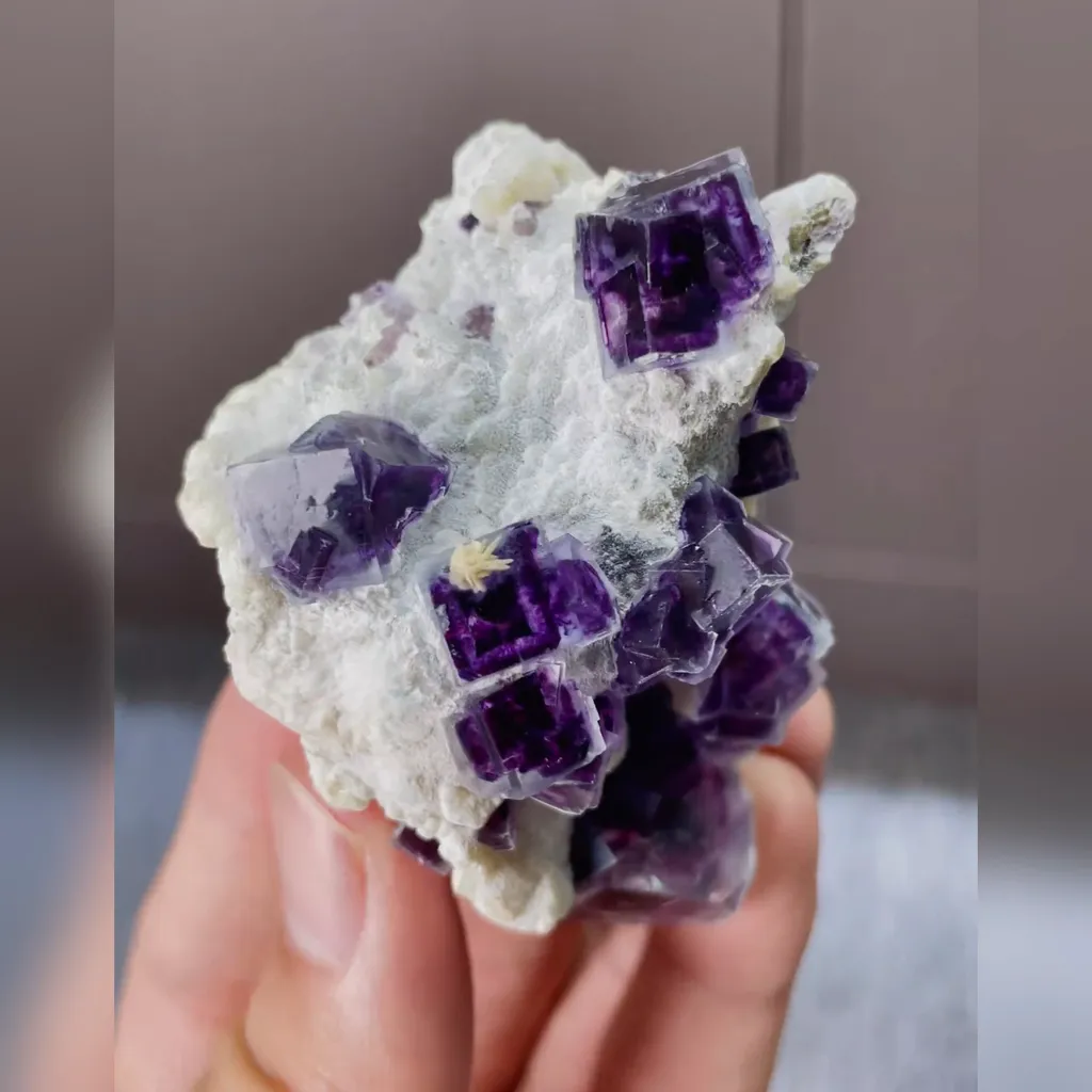Natural Purple Phantom Fluorite comes from Yindu,Inner Mongolia 50*65*25MM - image 2