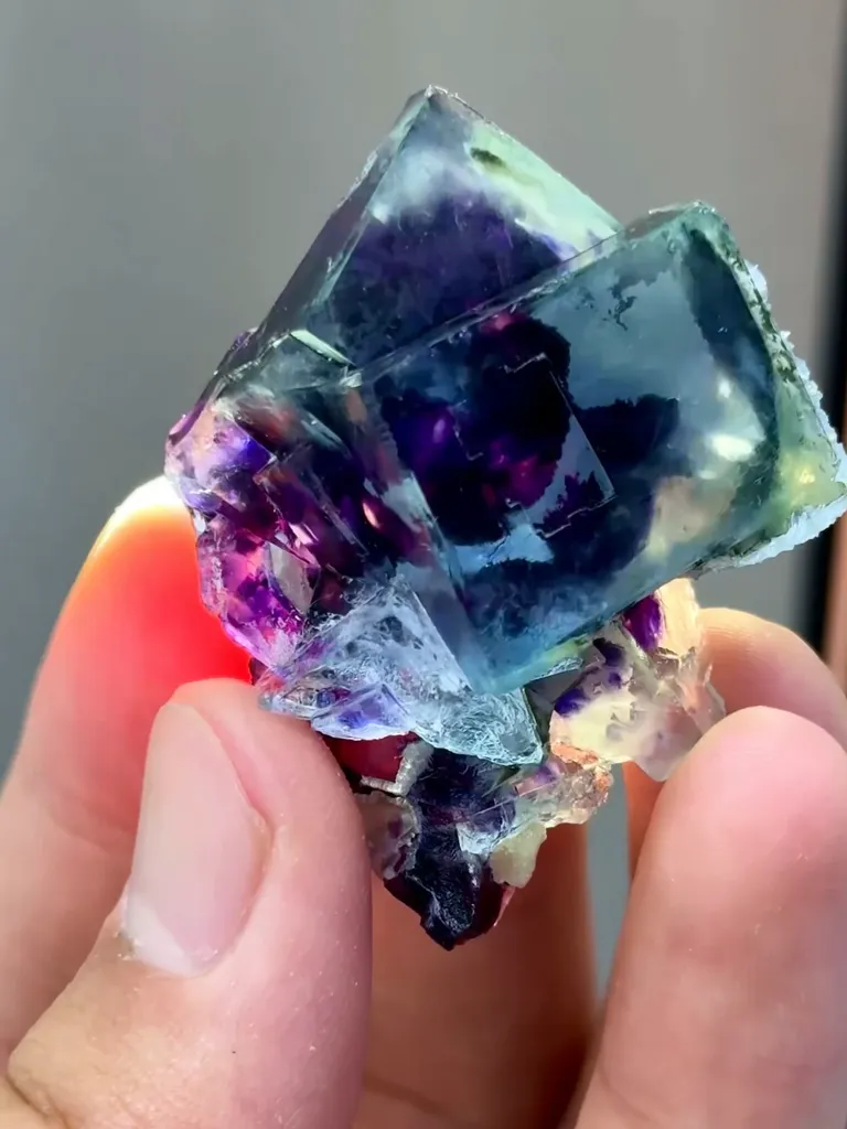 Natural Purple Phantom Fluorite comes from Yindu,Inner Mongolia 52*40*20MM - image 4