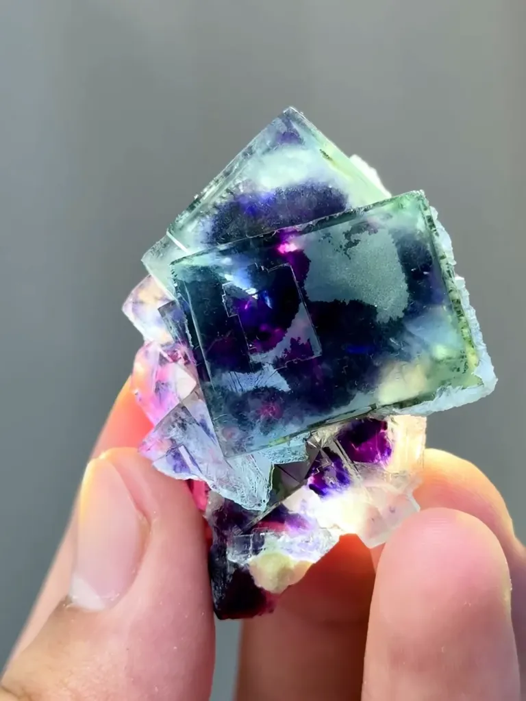 Natural Purple Phantom Fluorite comes from Yindu,Inner Mongolia 52*40*20MM - image 3