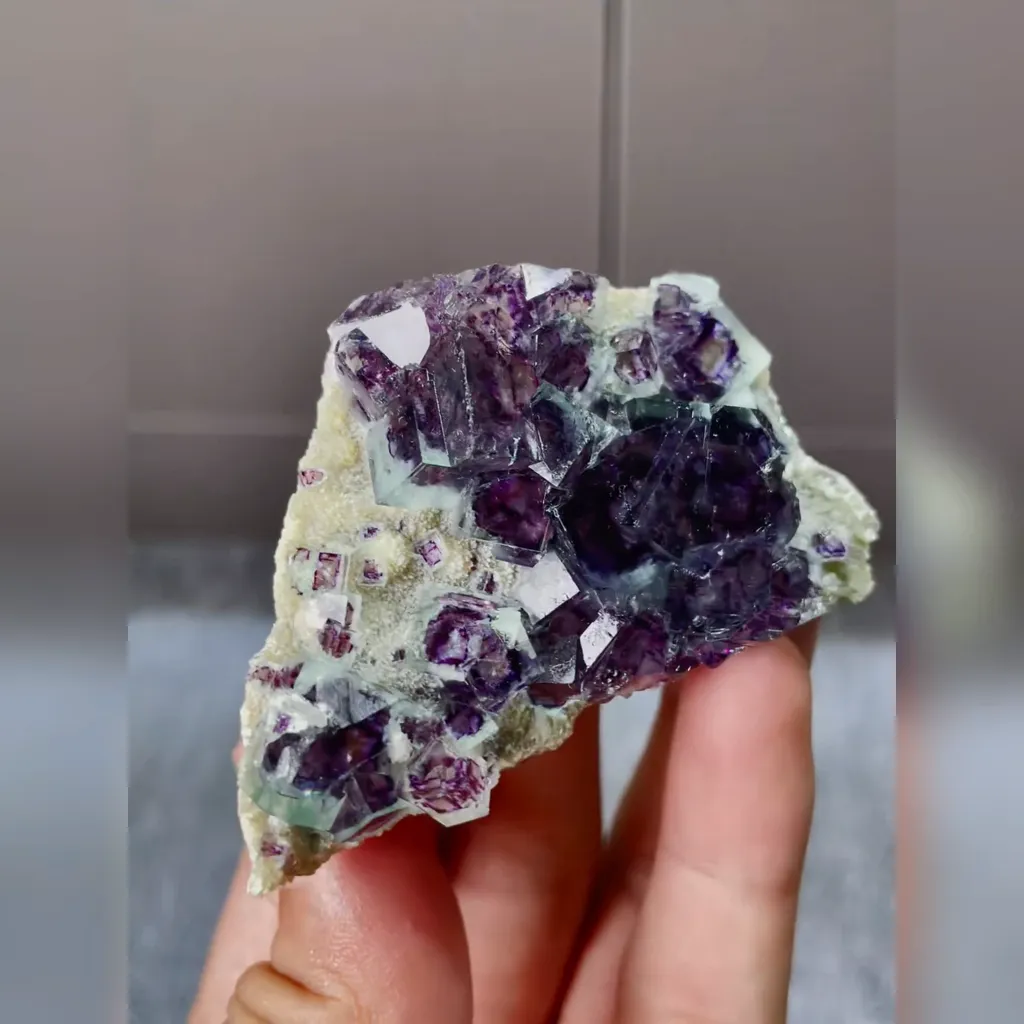 Natural Purple Phantom Fluorite comes from Yindu,Inner Mongolia 60*40*15MM - image 3