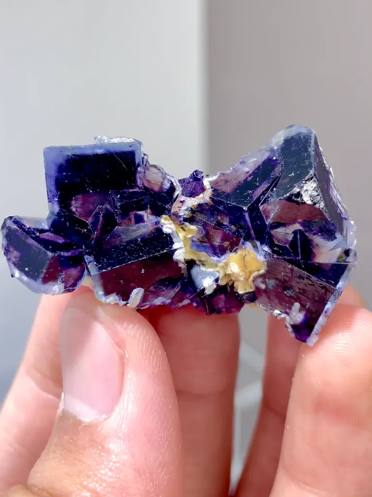 Natural Purple Phantom Fluorite comes from Yindu,Neimenggu 40*25*10MM image