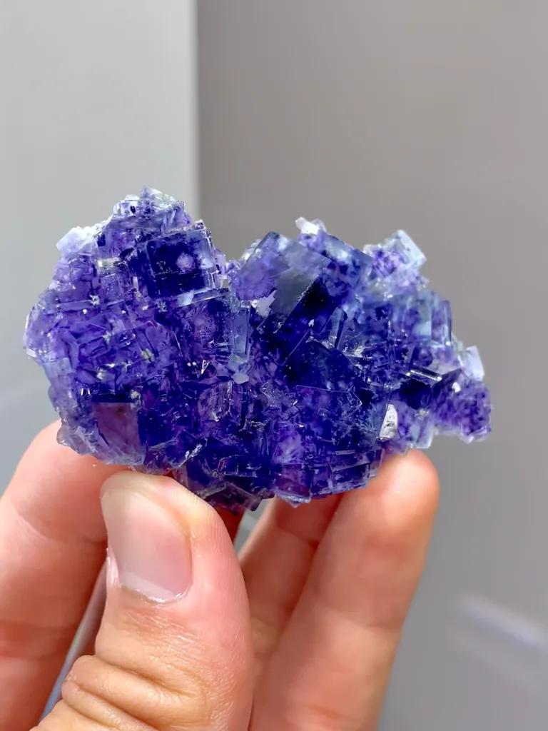 Natural Purple Phantom Fluorite comes from Yindu,Neimenggu 60*35*10MM - image 2