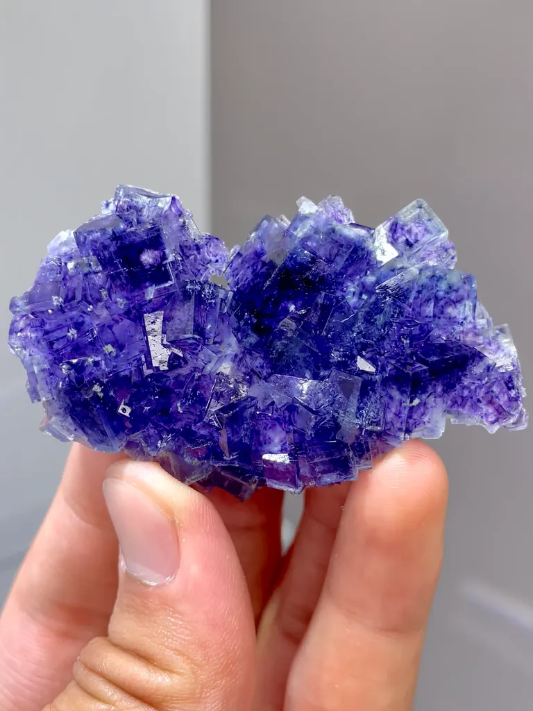 Natural Purple Phantom Fluorite comes from Yindu,Neimenggu 60*35*10MM - image 3