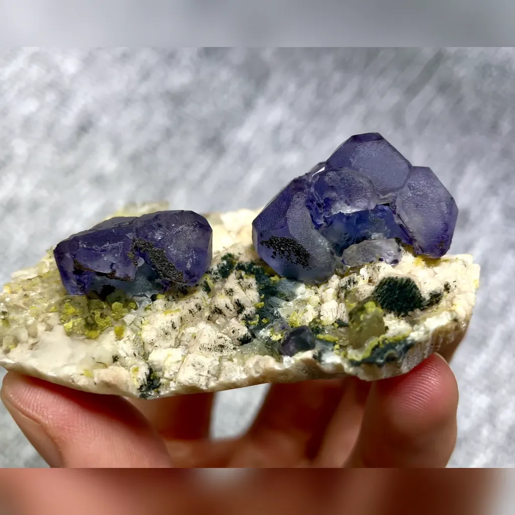 Natural Purple Phantom Fluorite comes from Yunxiao,Fujian  65*45*30MM - image 4