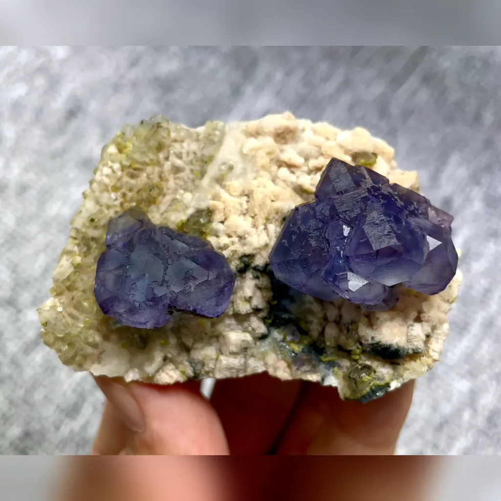 Natural Purple Phantom Fluorite comes from Yunxiao,Fujian  65*45*30MM image