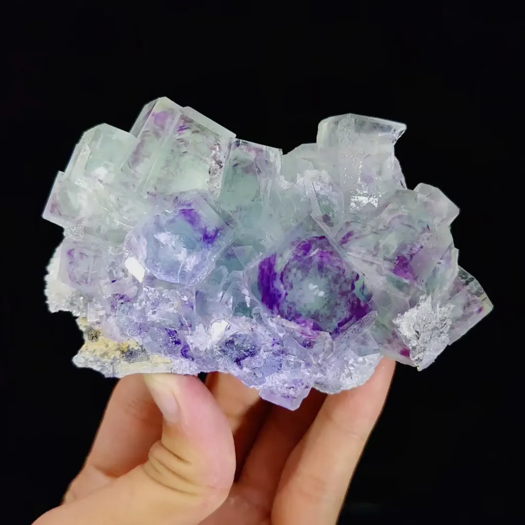 Natural Purple Phantom Fluorite comes from Zhejiang,China 105*70*35MM image
