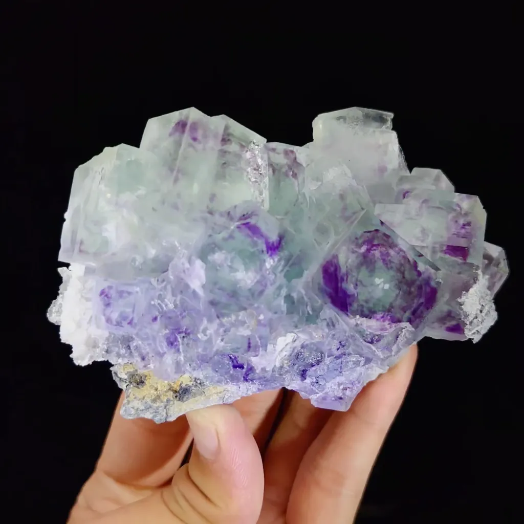 Natural Purple Phantom Fluorite comes from Zhejiang,China 105*70*35MM - image 2