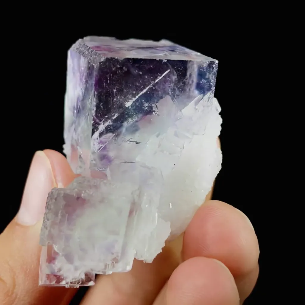 Natural Purple Phantom Fluorite comes from Zhejiang,China 40*25*40MM - image 2