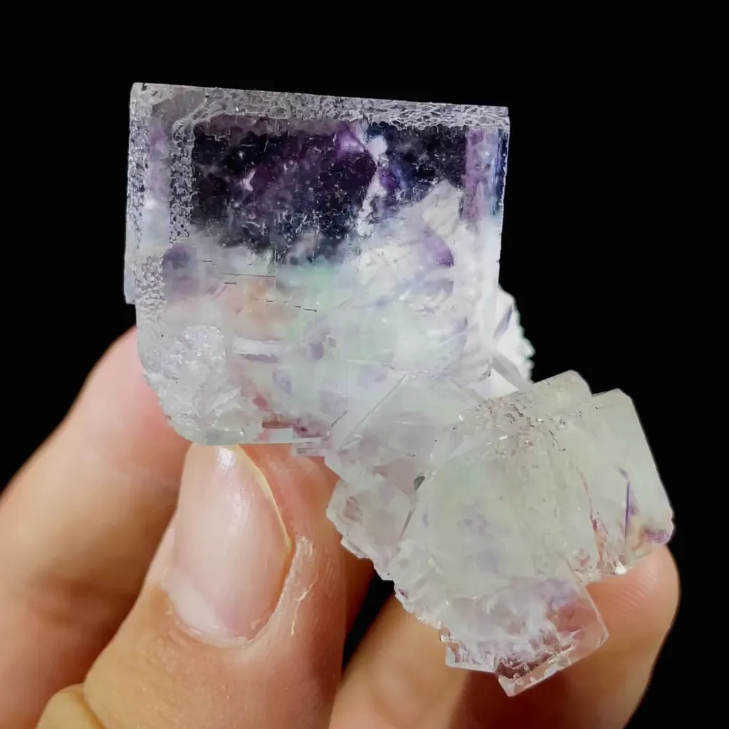 Natural Purple Phantom Fluorite comes from Zhejiang,China 40*25*40MM image