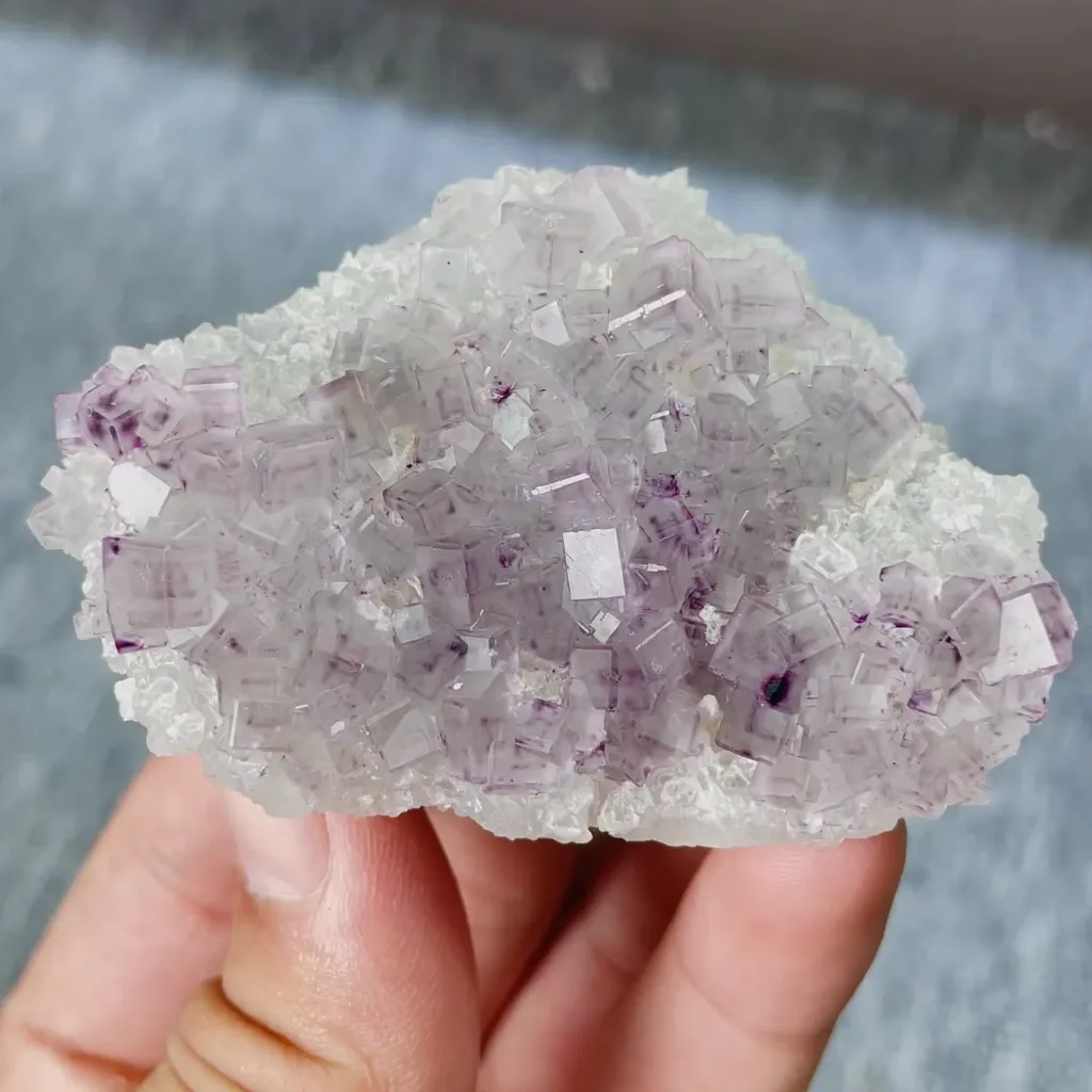 Natural Purple Phantom Fluorite comes from Zhejiang,China 65*45*20MM image