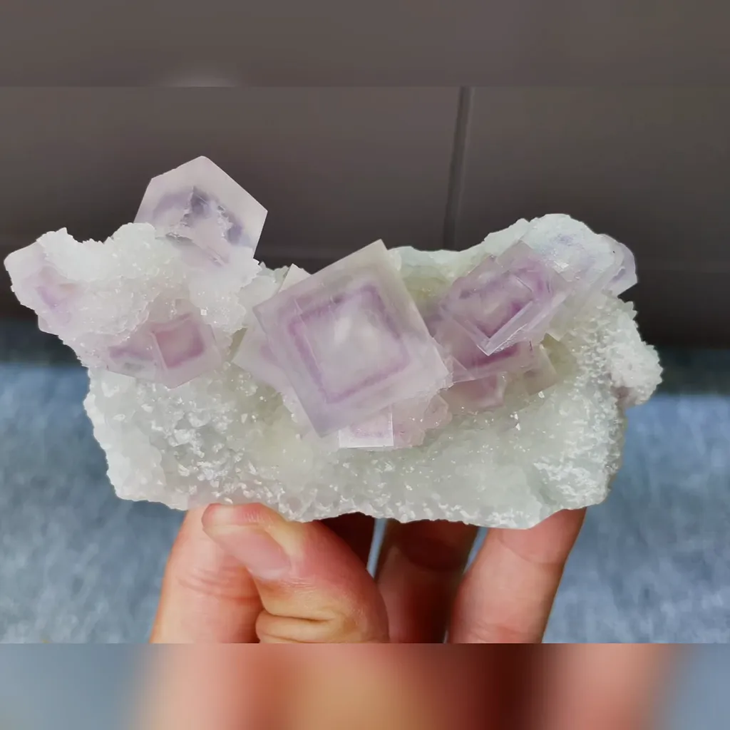 Natural Purple Phantom Fluorite comes from Zhejiang,China 95*40*35MM image