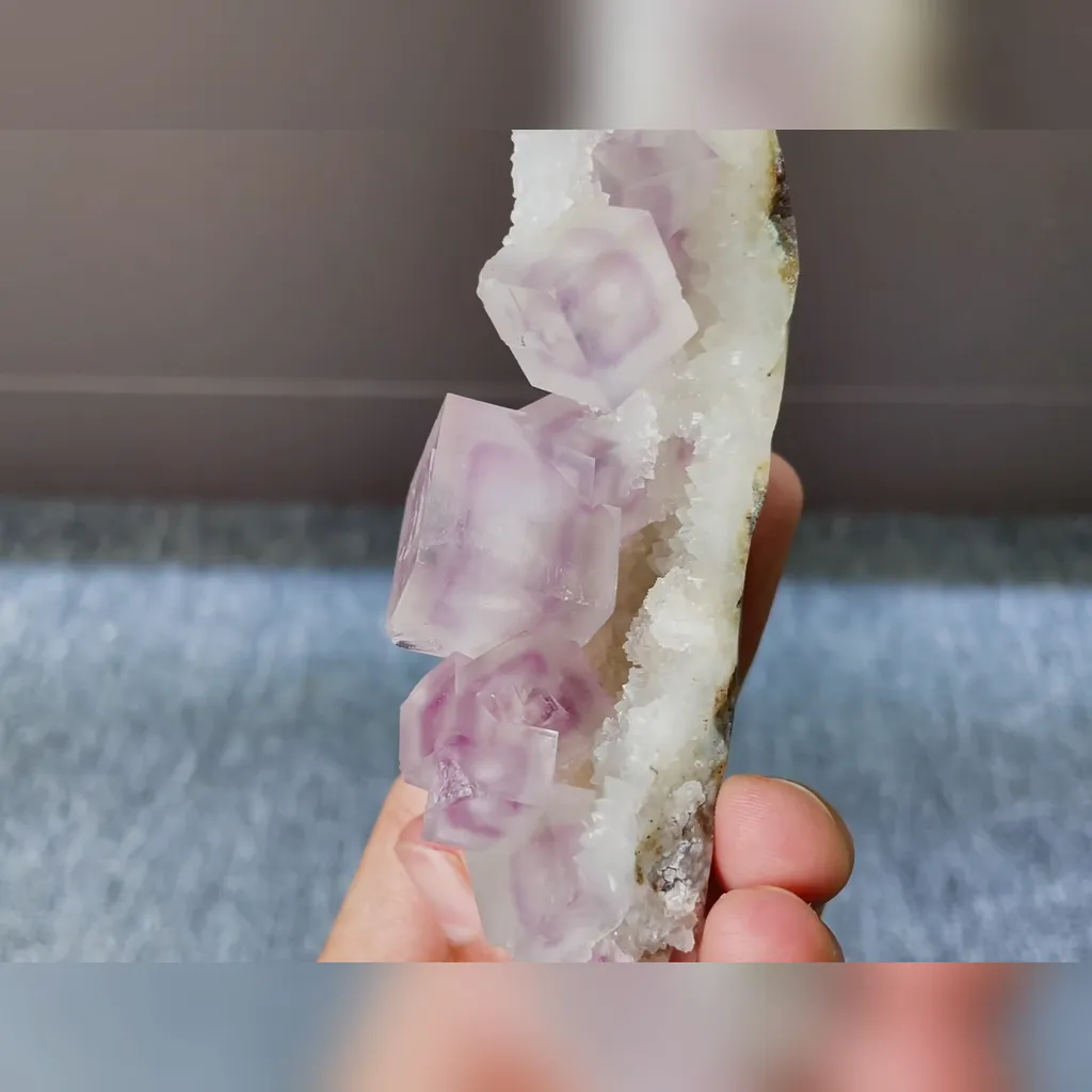 Natural Purple Phantom Fluorite comes from Zhejiang,China 95*40*35MM - image 3