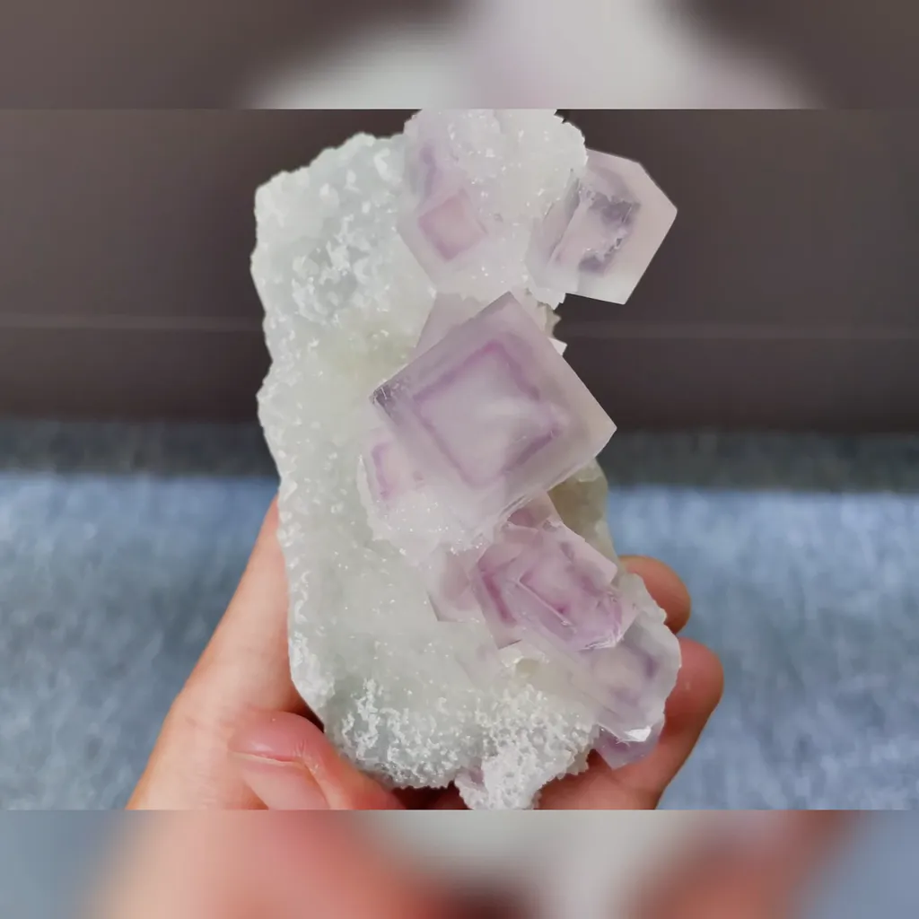 Natural Purple Phantom Fluorite comes from Zhejiang,China 95*40*35MM - image 2