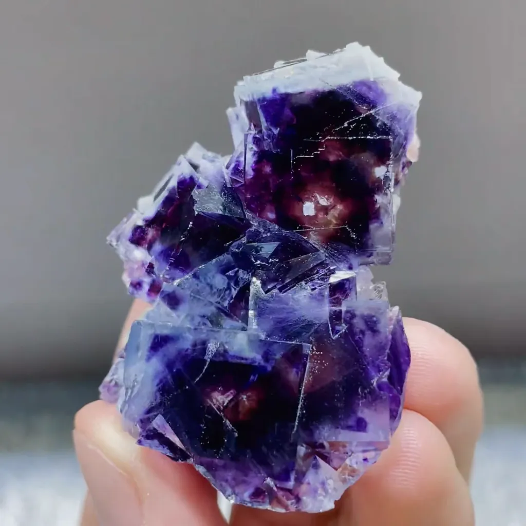 Natural Purple Phantom Fluorite from Yindu,Inner Mongolia 50*40*25MM image