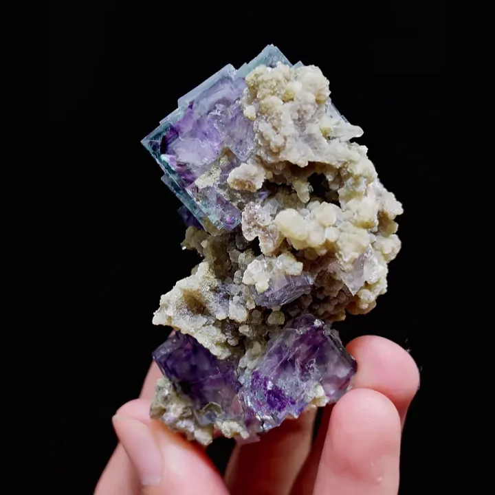 Natural Purple Phantom Fluorite & Mica, Mineral Specimen: Inner Mongolia,China (45*75*30MM) - image 4
