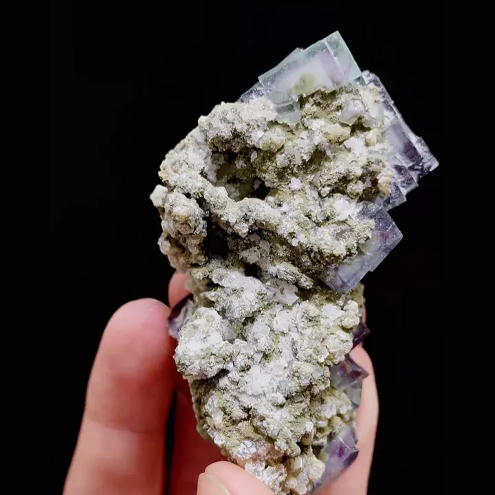 Natural Purple Phantom Fluorite & Mica, Mineral Specimen: Inner Mongolia,China (45*75*30MM) - image 3