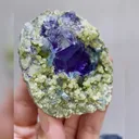 Natural Purple Phantom Fluorite & Mica, Mineral Specimen: Yindu,Inner Mongolia (50*75*25mm) - image 4