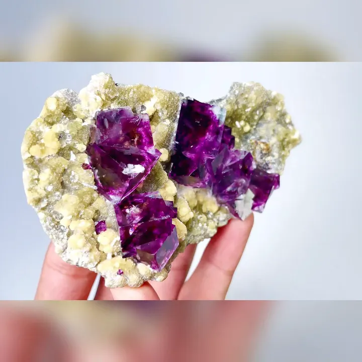 Natural Purple Phantom Fluorite & Mica,Mineral Specimen: Inner Mongolia,China (100*60*30MM) - image 3