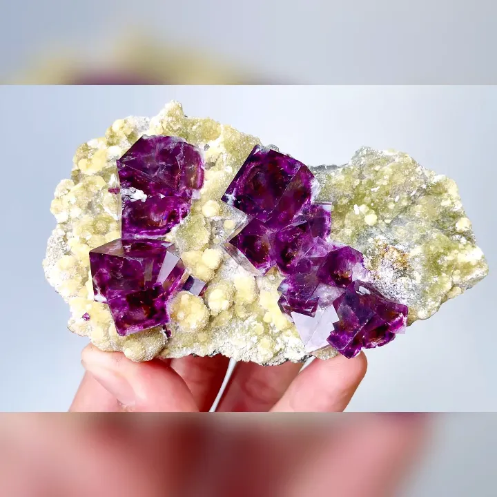 Natural Purple Phantom Fluorite & Mica,Mineral Specimen: Inner Mongolia,China (100*60*30MM) - image 4