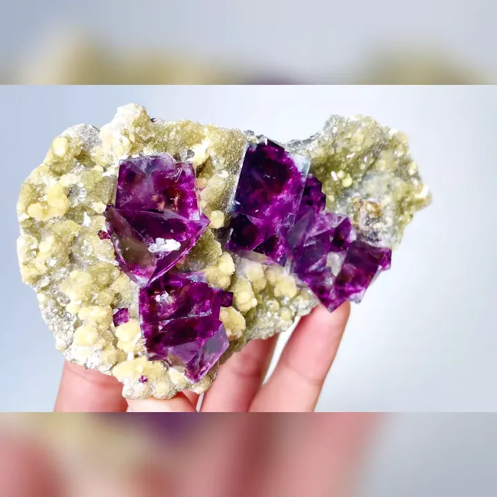 Natural Purple Phantom Fluorite & Mica,Mineral Specimen: Inner Mongolia,China (100*60*30MM) - image 2