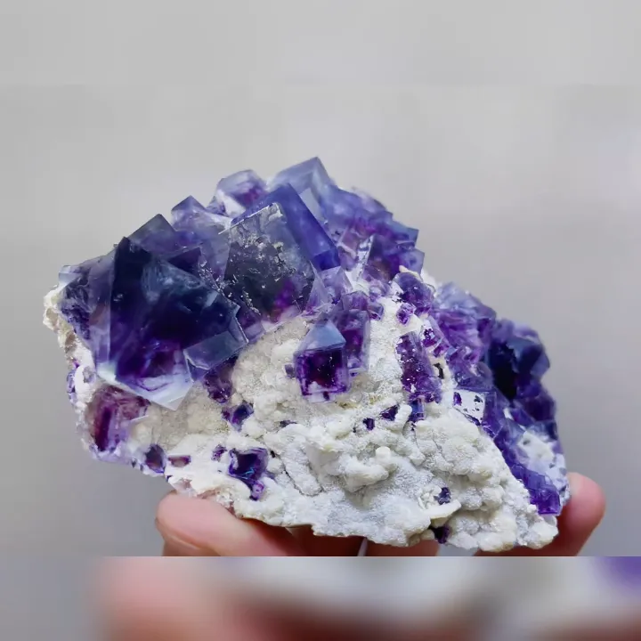 Natural Purple Phantom Fluorite, Mineral Specimen: Inner Mongolia,China (100*80*30MM) - image 3