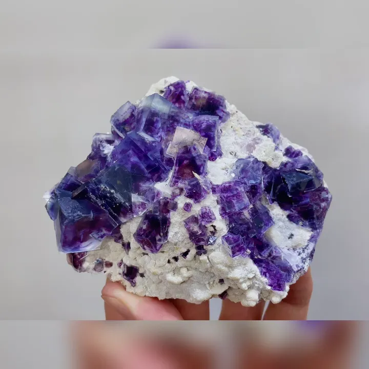 Natural Purple Phantom Fluorite, Mineral Specimen: Inner Mongolia,China (100*80*30MM) image