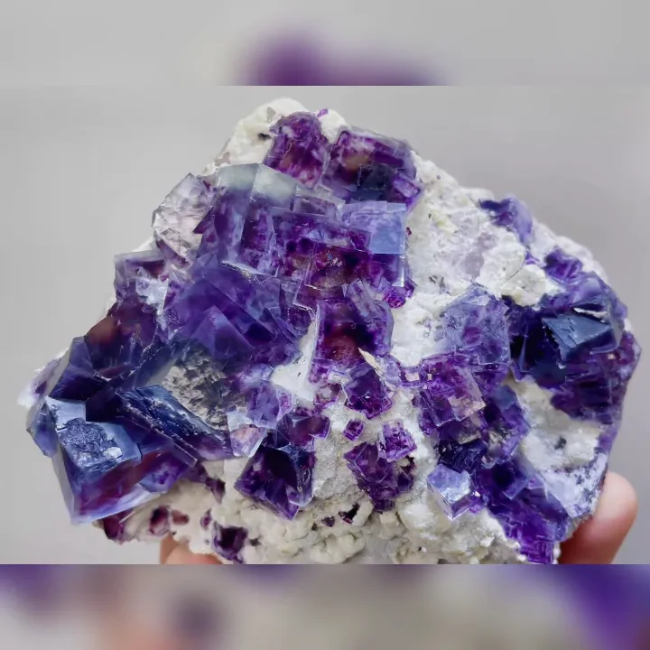 Natural Purple Phantom Fluorite, Mineral Specimen: Inner Mongolia,China (100*80*30MM) - image 4