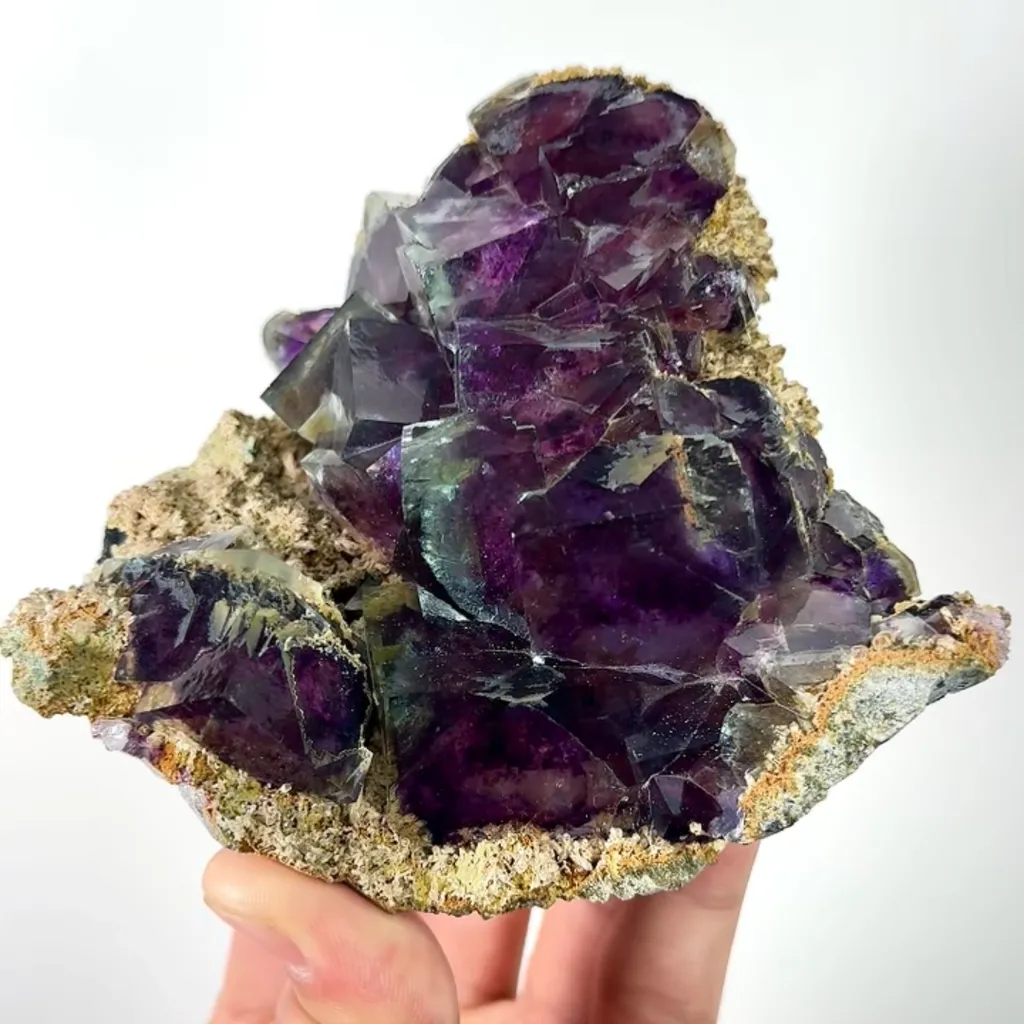 Natural Purple Phantom Fluorite, Mineral Specimen: Inner Mongolia,China (115*110*40MM) - image 4