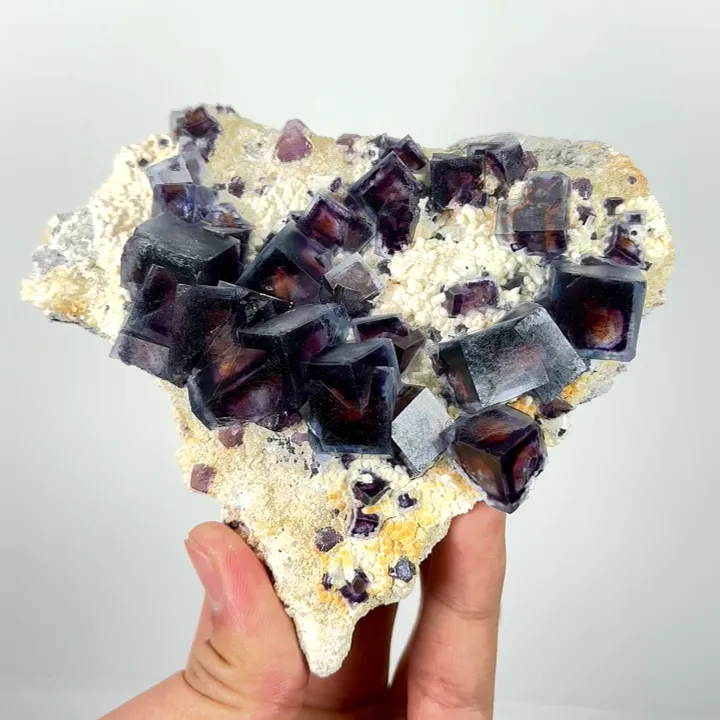 Natural Purple Phantom Fluorite, Mineral Specimen: Inner Mongolia,China (125*105*40MM) image