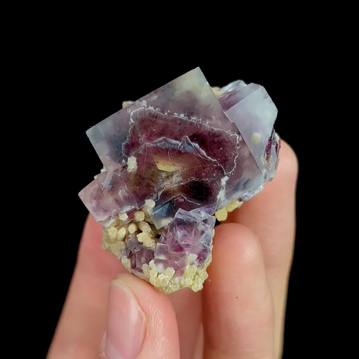 Natural Purple Phantom Fluorite, Mineral Specimen: Inner Mongolia,China (35*25*35MM) image