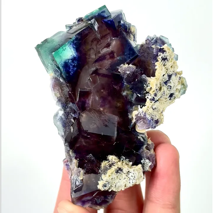 Natural Purple Phantom Fluorite, Mineral Specimen: Inner Mongolia,China (60*85*25MM) image