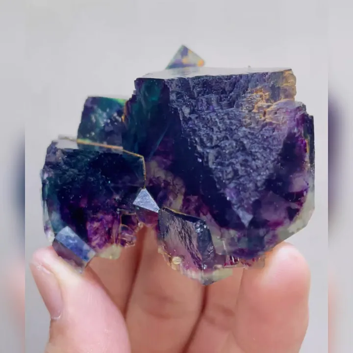 Natural Purple Phantom Fluorite, Mineral Specimen: Inner Mongolia,China (65*55*20mm) image