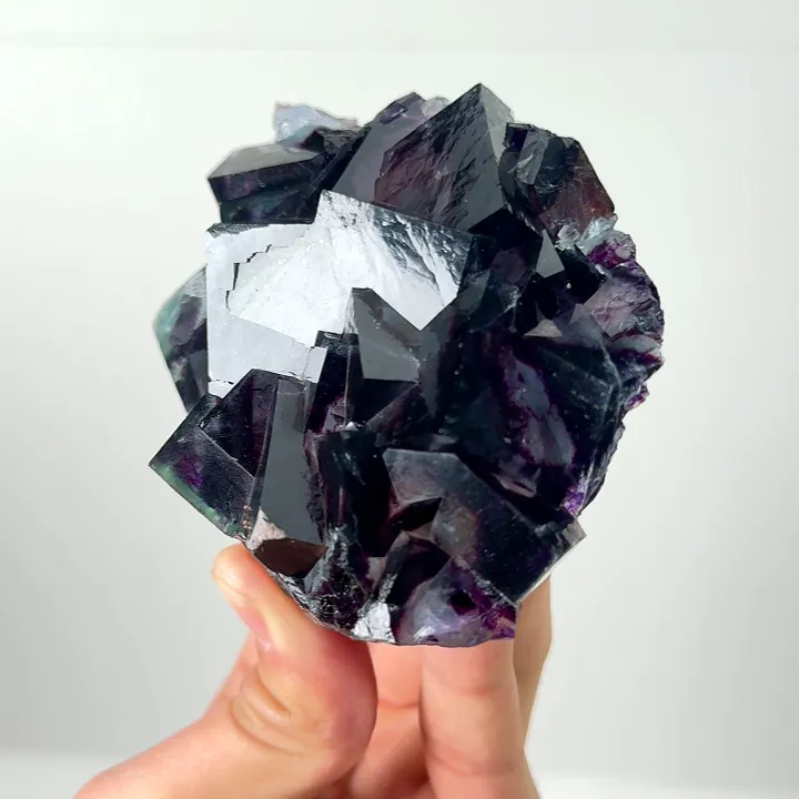 Natural Purple Phantom Fluorite, Mineral Specimen: Inner Mongolia,China (80*80*40MM) image