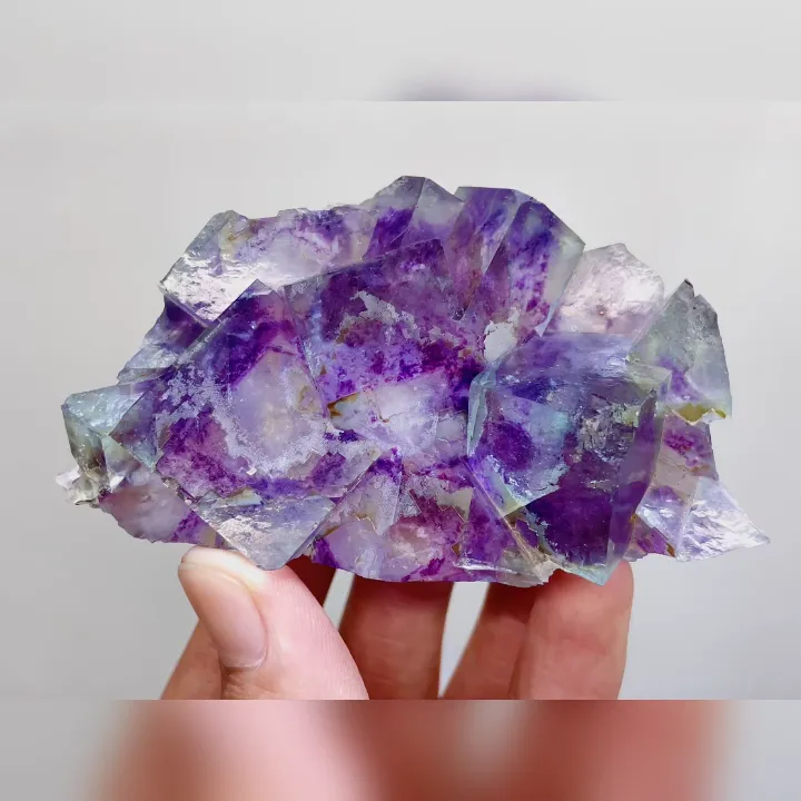 Natural Purple Phantom Fluorite, Mineral Specimen: Inner Mongolia,China (90*50*30MM) image