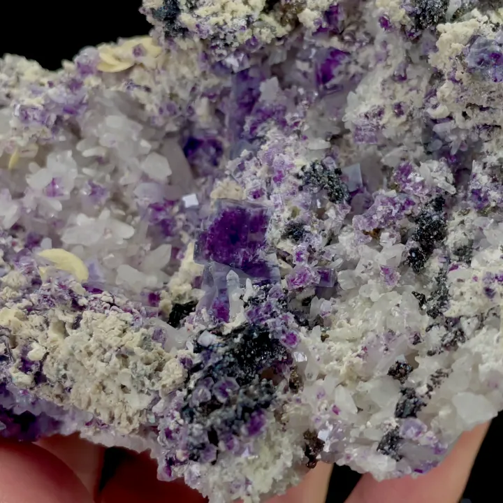 Natural Purple Phantom Fluorite, Mineral Specimen: Yindu,Inner Mongolia (125*90*40MM) image