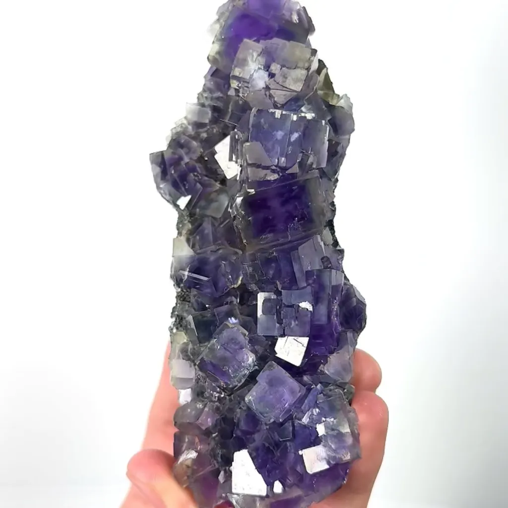 Natural Purple Phantom Fluorite, Mineral Specimen: Yindu,Inner Mongolia (135*55*55MM) - image 5