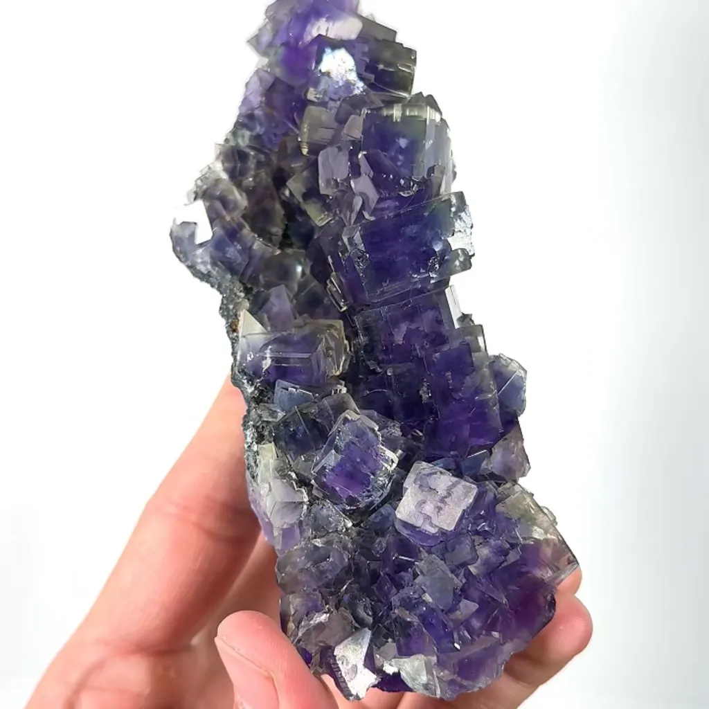 Natural Purple Phantom Fluorite, Mineral Specimen: Yindu,Inner Mongolia (135*55*55MM) - image 4