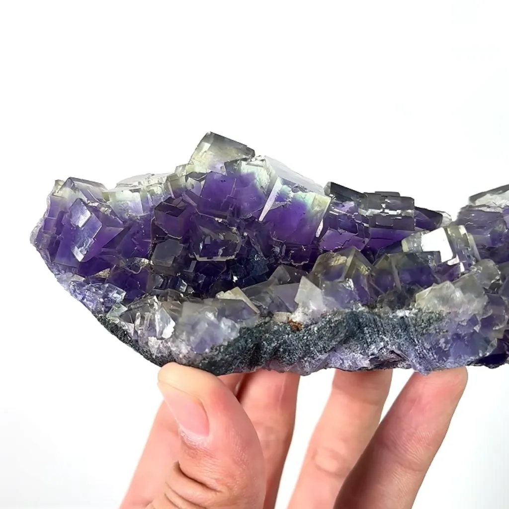 Natural Purple Phantom Fluorite, Mineral Specimen: Yindu,Inner Mongolia (135*55*55MM) - image 2