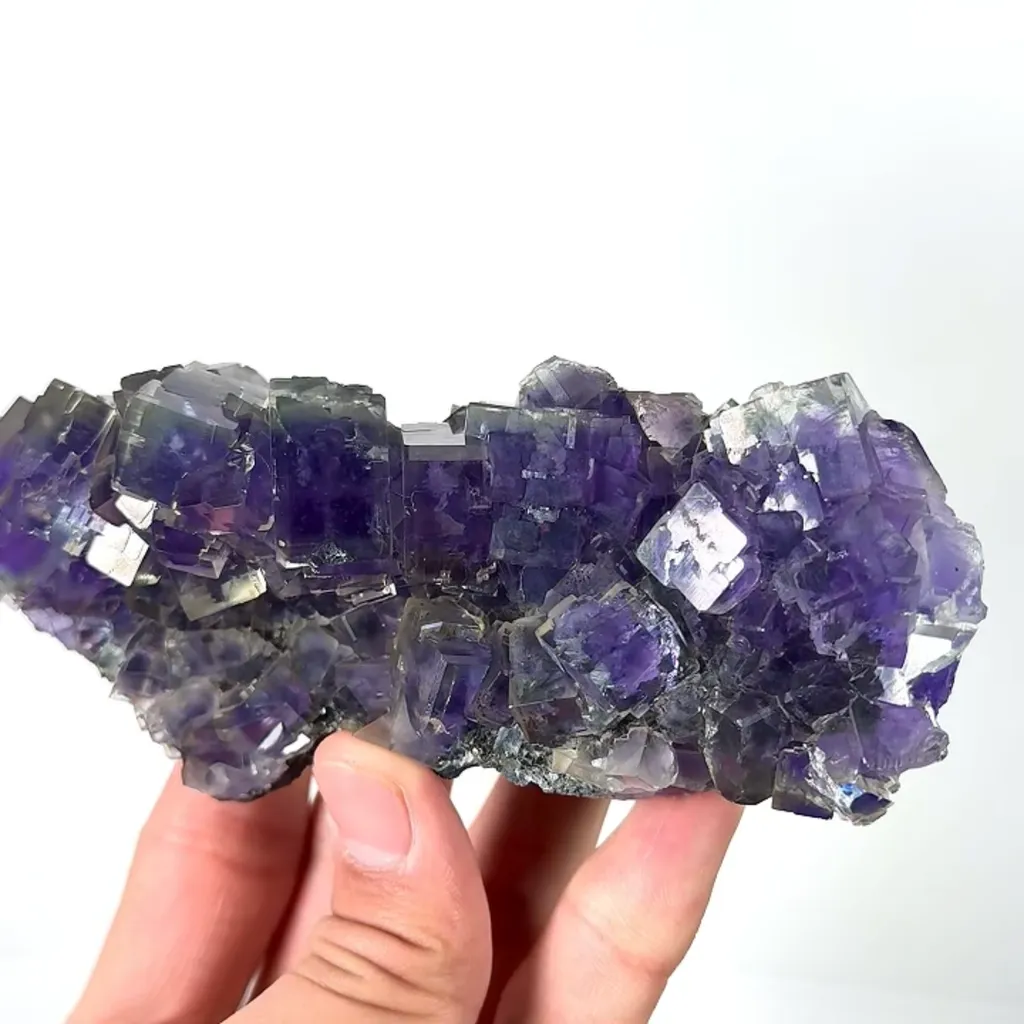 Natural Purple Phantom Fluorite, Mineral Specimen: Yindu,Inner Mongolia (135*55*55MM) - image 3