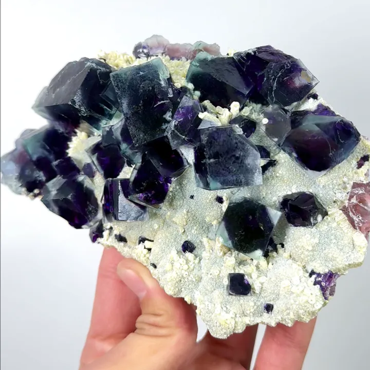 Natural Purple Phantom Fluorite, Mineral Specimen: Yindu,Inner Mongolia (145*100*35MM) - image 3