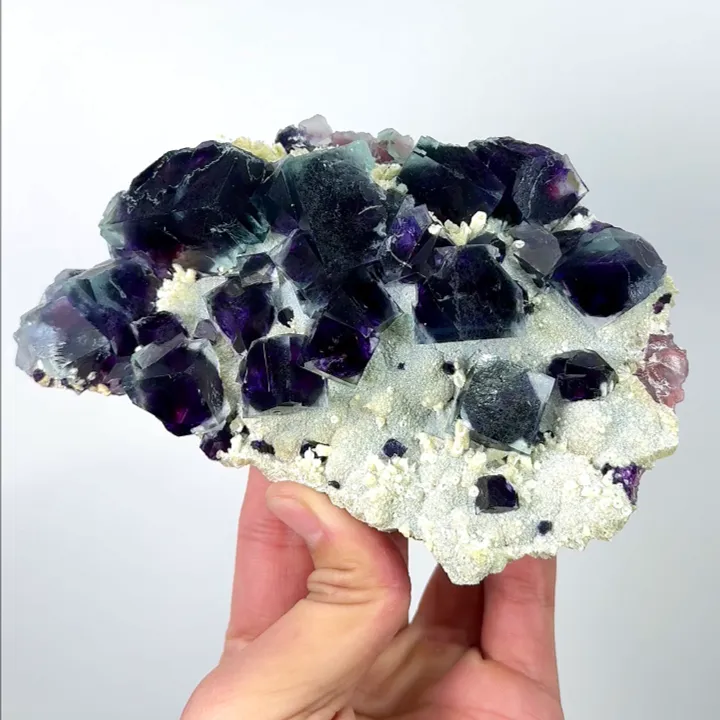Natural Purple Phantom Fluorite, Mineral Specimen: Yindu,Inner Mongolia (145*100*35MM) - image 2