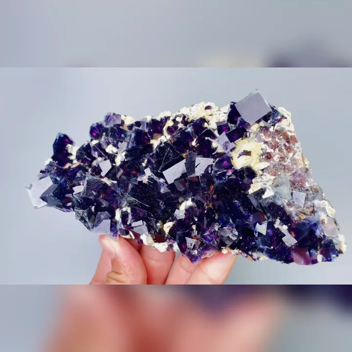 Natural Purple Phantom Fluorite, Mineral Specimen: Yindu,Inner Mongolia (160*75*35MM) - image 4
