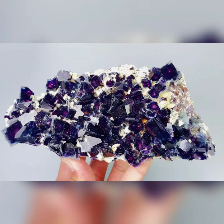 Natural Purple Phantom Fluorite, Mineral Specimen: Yindu,Inner Mongolia (160*75*35MM) - image 5