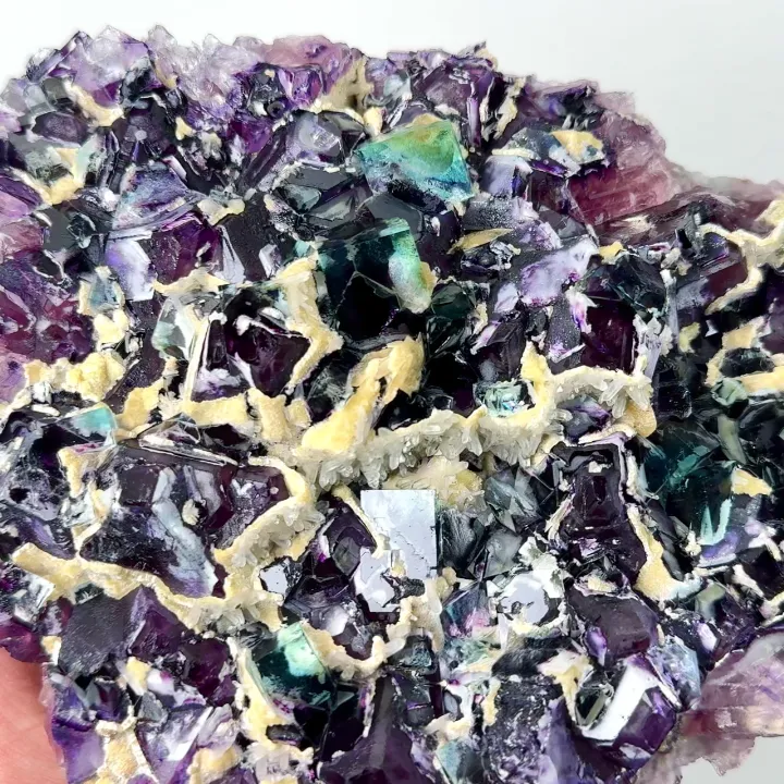 Natural Purple Phantom Fluorite, Mineral Specimen: Yindu,Inner Mongolia (190*130*50MM) image