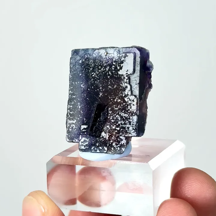 Natural Purple Phantom Fluorite, Mineral Specimen: Yindu,Inner Mongolia (20*15*25MM) - image 2